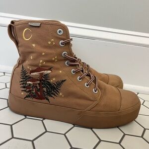 Mushroom Embroidered Hightop Sneakers